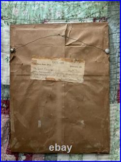 Vintage Calico Cat Painting With Phila Exhibition Label Signed And Dates