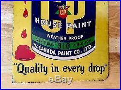 Vintage Canada Paint Dbl. Sided Steel Flange Advertising Sign 2 Different Sides