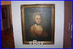 Vintage Canvas Oil Painting French Woman Madame DuBois Signed De LeTour Old