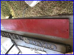 Vintage Cardinal Painted Cast Metal Industrial Sign Builder Plate Machinery