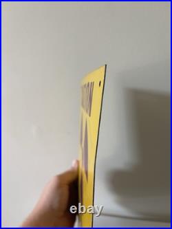 Vintage Caution Radiation Area Porcelain Sign 11x8.5 Original Painted