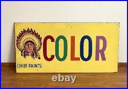 Vintage Chief Paint Advertising Sign Chicago Paints Co