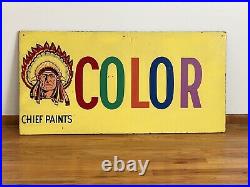 Vintage Chief Paint Advertising Sign Chicago Paints Co