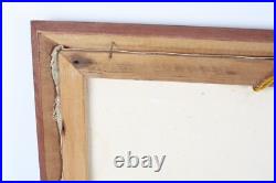 Vintage Children Playing On The Beach Oil Painting On Canvas Signed Illegible