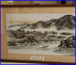 Vintage Chinese Painting Scroll Signed Sealed Framed