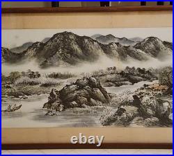 Vintage Chinese Painting Scroll Signed Sealed Framed