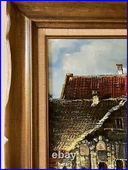 Vintage Cityscape Oil Painting Signed Baillie Framed Matted Old European Scene