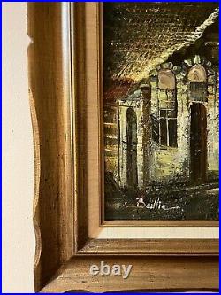 Vintage Cityscape Oil Painting Signed Baillie Framed Matted Old European Scene