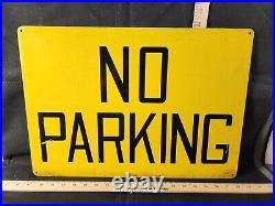 Vintage Commercial Transportation Sign No Parking Painted Steel