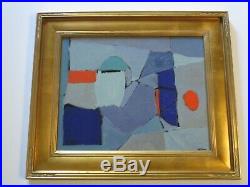 Vintage Contemporary Abstract Painting Non Objective Modernism Cubist Cubism