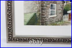 Vintage Country Cottage Watercolor Painting Signed Michelle Lemay Flesher