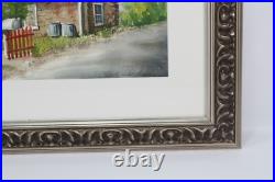 Vintage Country Cottage Watercolor Painting Signed Michelle Lemay Flesher