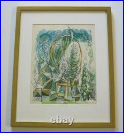 Vintage Cubist Cubism Painting Landscape Modernism Expressionism 1970's Trees