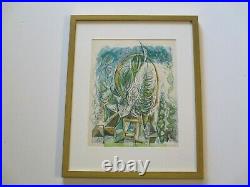 Vintage Cubist Cubism Painting Landscape Modernism Expressionism 1970's Trees