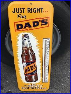 Vintage Dad's Old Fashioned Root Beer Painted Metal Advertising Door Push Sign