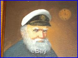 Vintage David Pelbam Painting Sea Captain Oil On Canvas Portrait