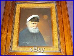 Vintage David Pelbam Painting Sea Captain Oil On Canvas Portrait