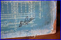 Vintage Delaware Bridge Blueprint Steelworker Welding Sign Hand Painted Workwear