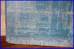 Vintage Delaware Bridge Blueprint Steelworker Welding Sign Hand Painted Workwear