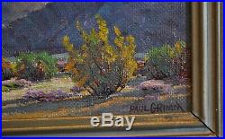 Vintage Desert Landscape Painting San Jacinto Mtn Palm Springs CA Paul Grimm