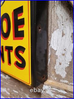 Vintage Devoe House Paints Porcelain Sign Flange Varnish Service Hardware Shop