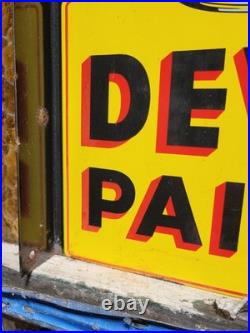 Vintage Devoe House Paints Porcelain Sign Flange Varnish Service Hardware Shop