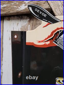 Vintage Devoe House Paints Porcelain Sign Flange Varnish Service Hardware Shop