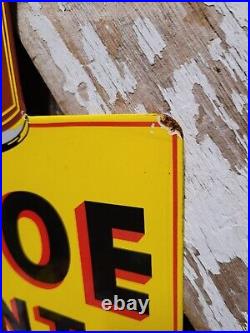 Vintage Devoe House Paints Porcelain Sign Flange Varnish Service Hardware Shop