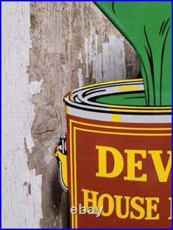 Vintage Devoe House Paints Porcelain Sign Flange Varnish Service Hardware Shop