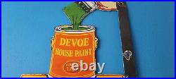 Vintage Devoe House Paints Porcelain Sign Hardware Store Gas Pump Service Sign