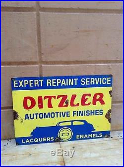 Vintage Ditzler Automotive Paint Service Paint Sign. 18 Paint Sign
