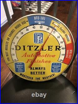 Vintage Ditzler PPG Automotive Paint 12 Glass Thermometer Amazing Colors Rare