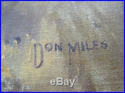 Vintage Don Miles Painting California Artist Desert Landscape Impressionist Old