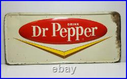 Vintage Dr Pepper Sign Embossed Metal painted