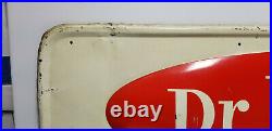 Vintage Dr Pepper Sign Embossed Metal painted