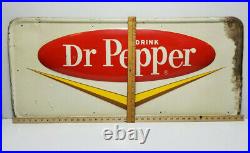 Vintage Dr Pepper Sign Embossed Metal painted