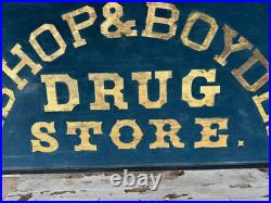 Vintage Drug Store Sign 1860 1880 Smaltz & Gilt Gold Paint