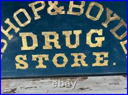 Vintage Drug Store Sign 1860 1880 Smaltz & Gilt Gold Paint