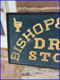 Vintage Drug Store Sign 1860 1880 Smaltz & Gilt Gold Paint