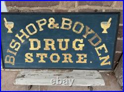 Vintage Drug Store Sign 1860 1880 Smaltz & Gilt Gold Paint