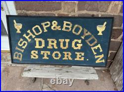 Vintage Drug Store Sign 1860 1880 Smaltz & Gilt Gold Paint