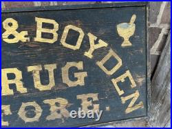 Vintage Drug Store Sign 1860 1880 Smaltz & Gilt Gold Paint