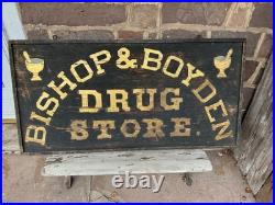 Vintage Drug Store Sign 1860 1880 Smaltz & Gilt Gold Paint