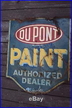 Vintage Dupont Paint Two Sided Metal Sign Barn Find 30 X 36 Jeff Gordon Fans