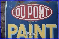 Vintage Dupont Paint Two Sided Metal Sign Barn Find 30 X 36 Jeff Gordon Fans