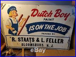 Vintage Dutch Boy Paint Sign Tin