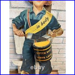 Vintage Dutch Boy Paints Advertising Store Display Easelback Stand Sign Cardboar