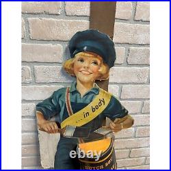 Vintage Dutch Boy Paints Advertising Store Display Easelback Stand Sign Cardboar