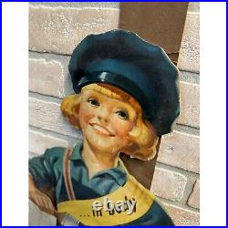 Vintage Dutch Boy Paints Advertising Store Display Easelback Stand Sign Cardboar