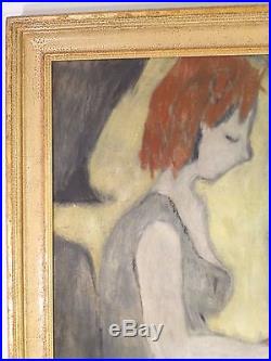Vintage EXPRESSIONIST OIL PAINTING MID CENTURY MODERNIST Signed 1952 New York